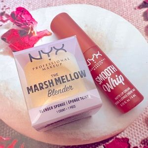 2 Piece NYX Marshmallow Beauty Blender & Smooth Whip Matte Lip Gloss Cream